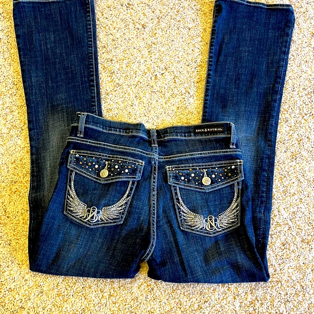 ROCK REPUBLIC FLARE BOTTOM JEANS